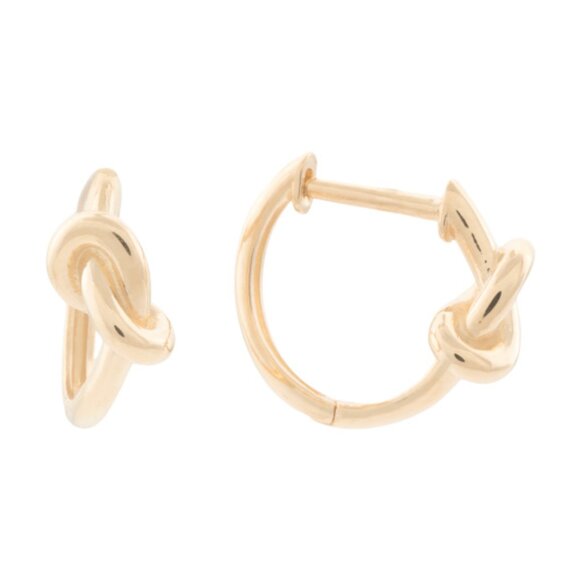 AURORA ITALO 14kt Gold Knot Hoop Earrings